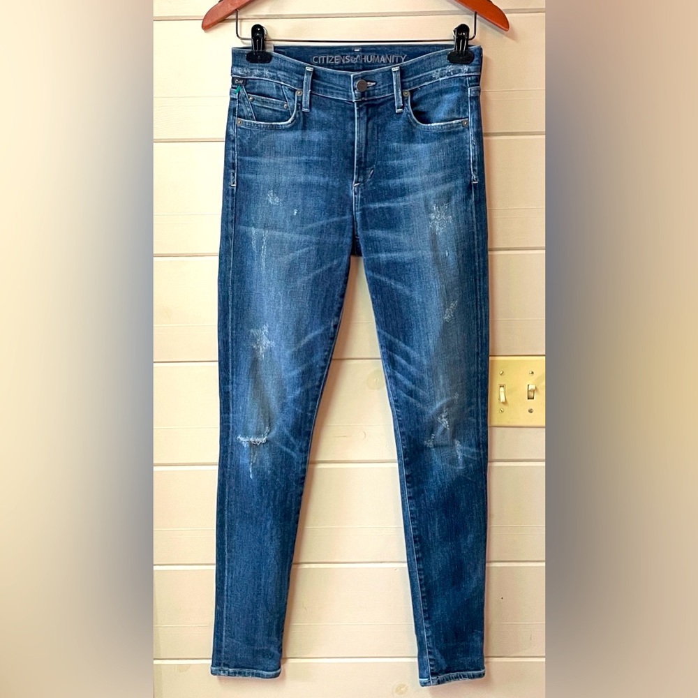 Citizens of Humanity Jeans Women’s Size 26 Blue Rocket High Rise Skinny Distress